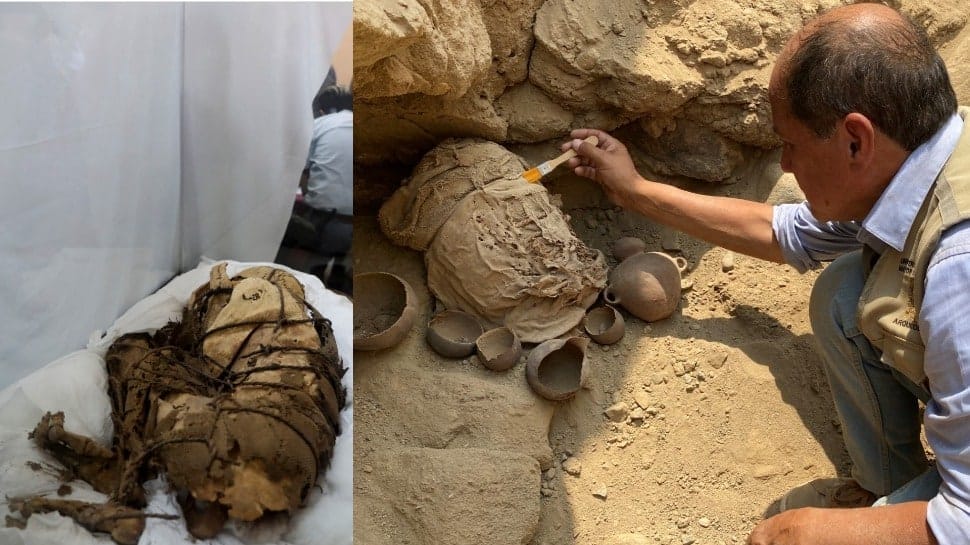 Mummy with bits of skin and hair intact unearthed in Peru