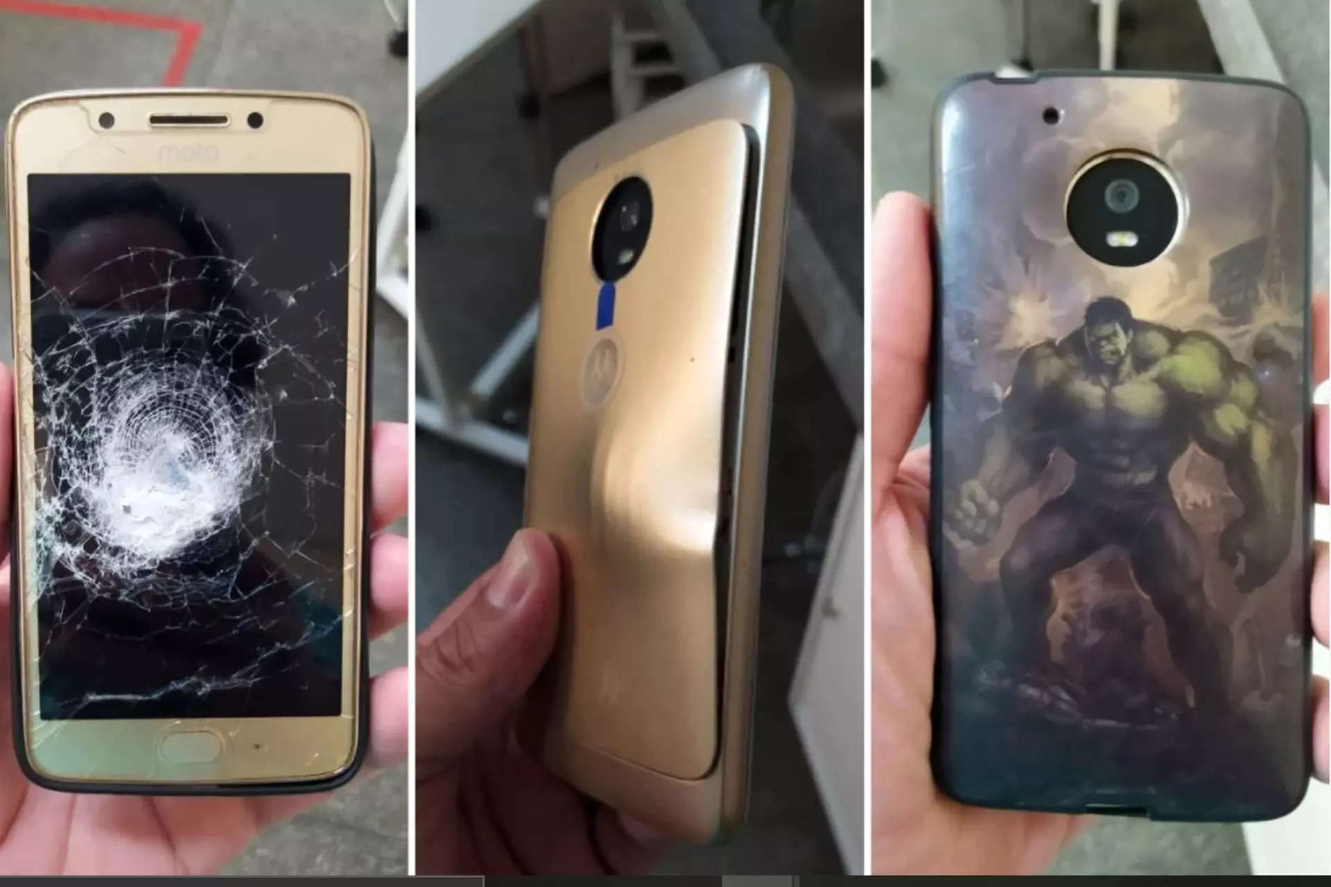 Motorola phone with Hulk phone cases saves owner's life by stopping a bullet