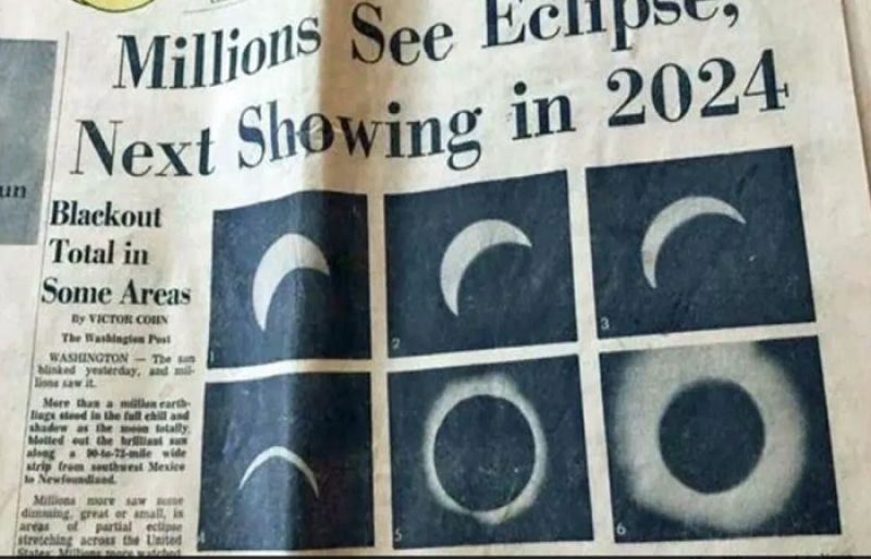 1970 Ohio newspaper clip goes viral for perfectly predicting the 2024 solar eclipse
