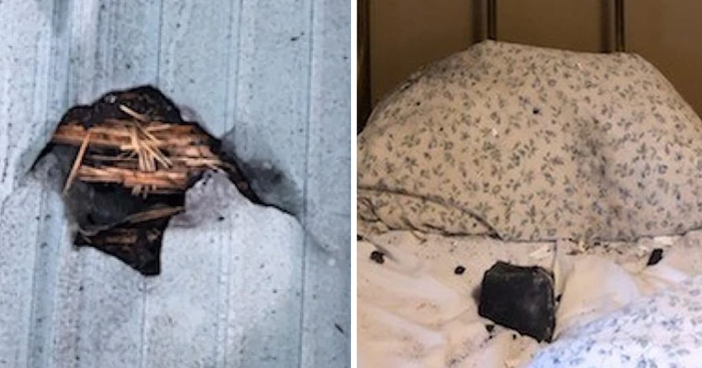 Meteorite crashes through roof, lands at woman's bed near her head