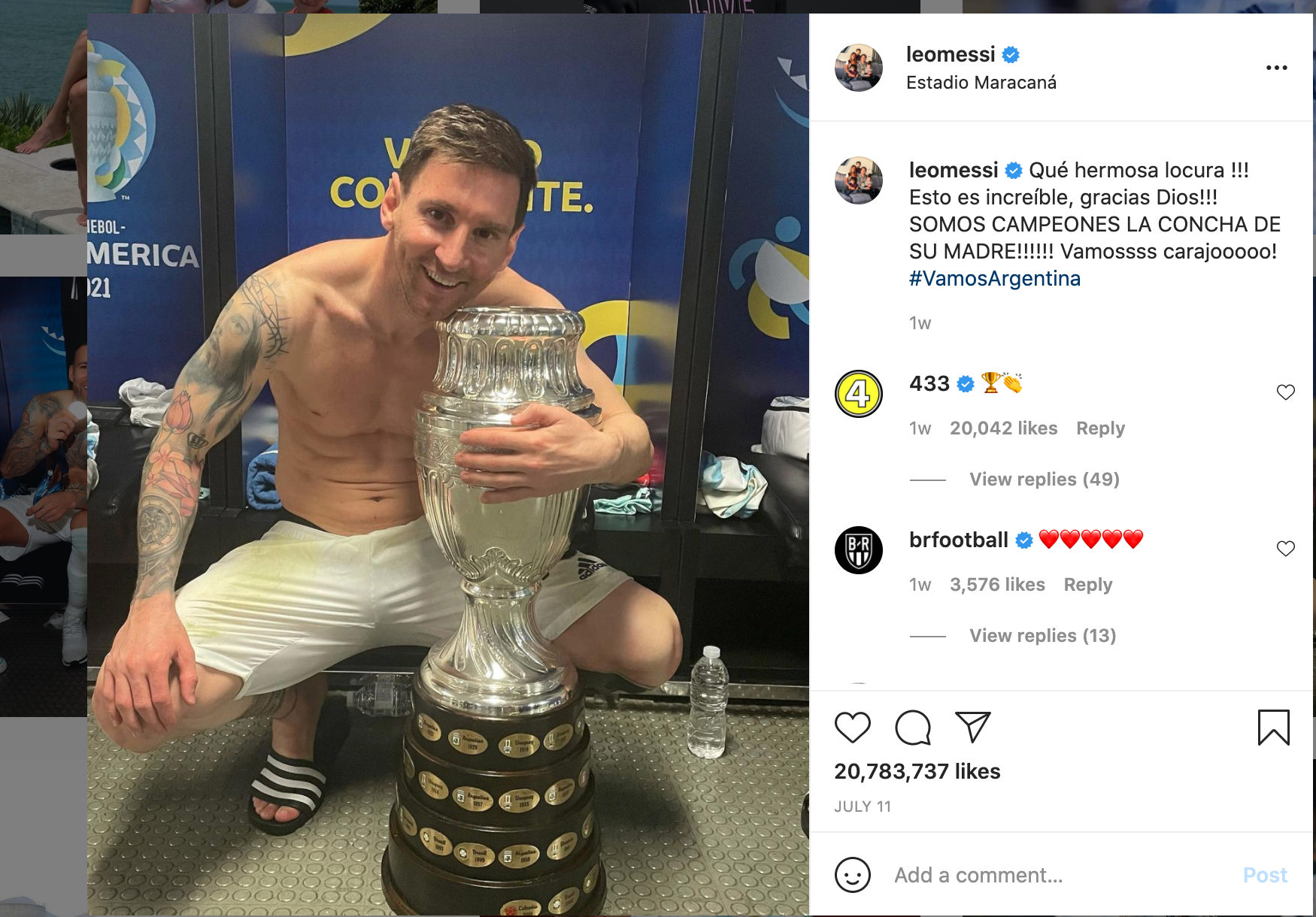 Lionel Messi’s post becomes the most-liked Instagram post by an athlete