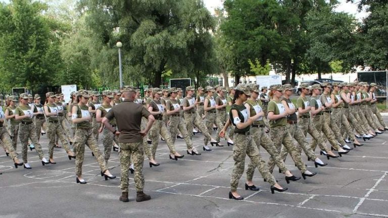 Female soldiers in Ukraine forced to parade in heels, spark outrage