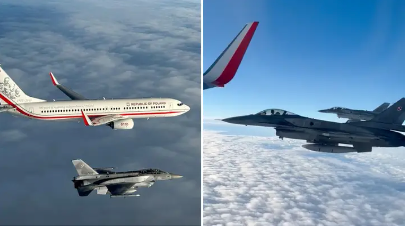 Watch video: Polish football team escorted to Qatar World Cup by F-16 fighter jets