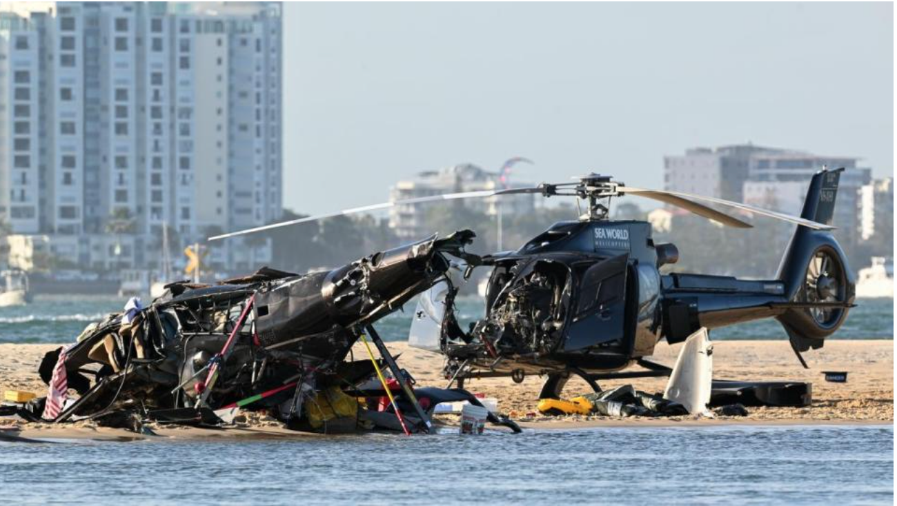 Two helicopters collide mid-air on Australia`s Gold Coast leaving four dead and several others hurt