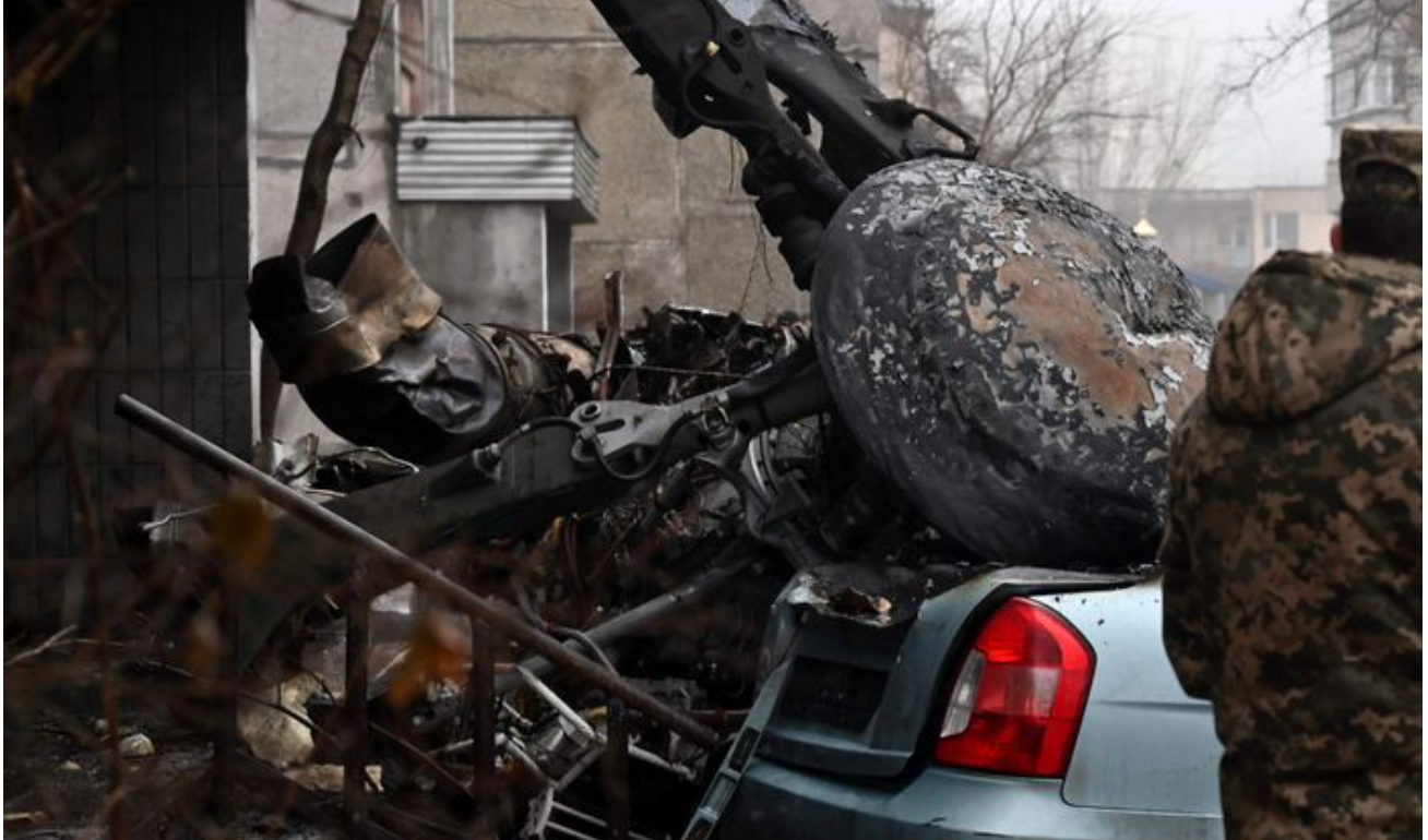 Helicopter crash in Kyiv suburb, 18 killed including Ukraine’s interior minister