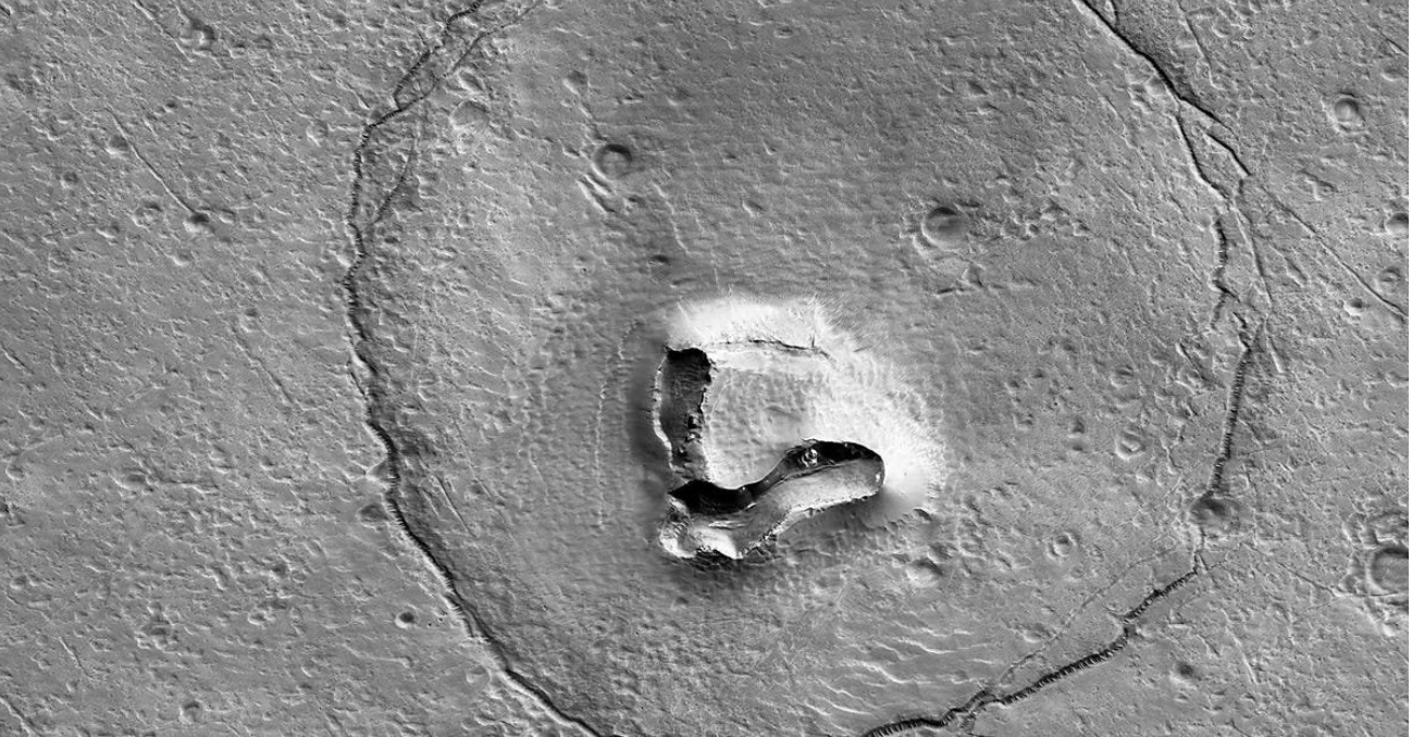 NASA looks down on Mars, sees a bear’s face staring back