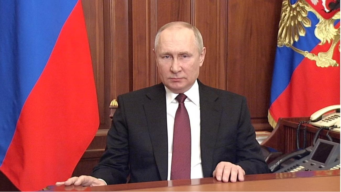 Putin accuses the West of stroking a global war against Russia, defends military action in Ukraine