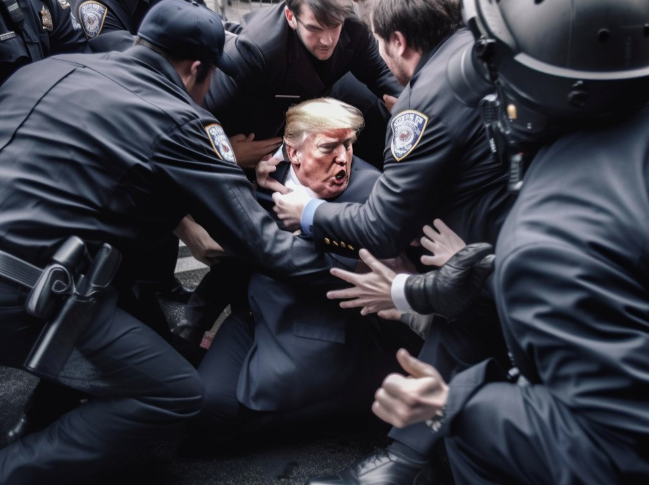 AI-generated images of how Trump would be arrested are both astounding and hilarious