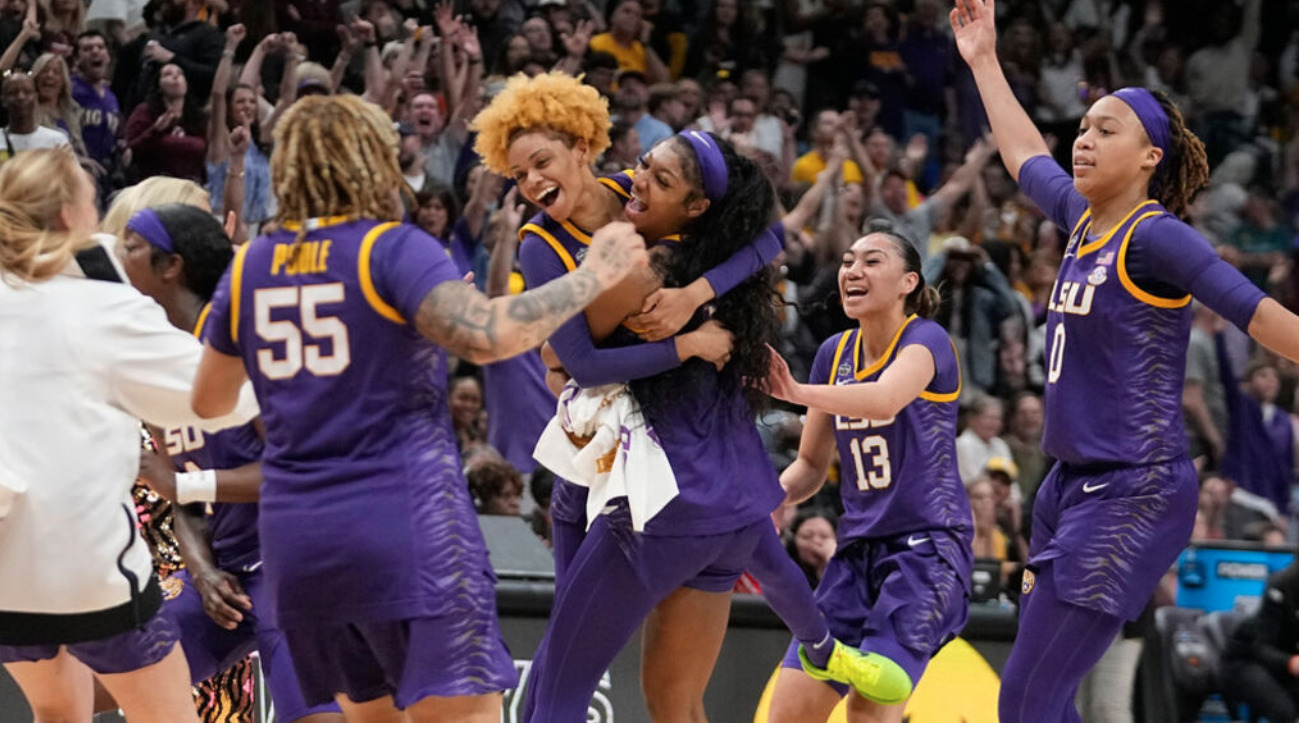 LSU wins 1st NCAA title, Mulkey’s 4th, beating Clark, Iowa