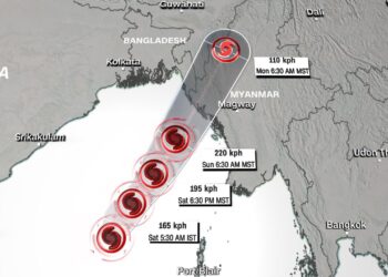 Cyclone Mocha intensifying in the Bay of Bengal, on its way to largest Rohingya refugee camp