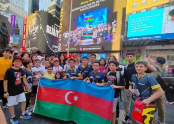 Azerbaijani Students Shine at International Copernicus Olympiad in New York City, Surprising Times Square Moment