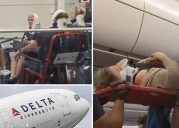 Passengers carried out on stretchers after a Delta flight experiences severe turbulence
