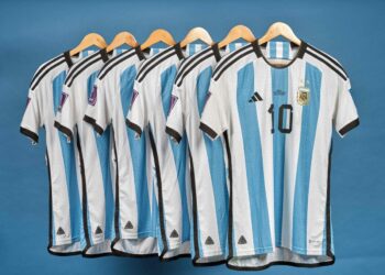 The 2022 World Cup jerseys worn by Argentina captain Lionel Messi sold for $7.8 million at auction