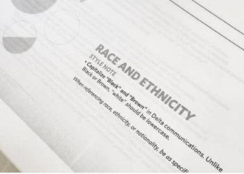 Delta Air Lines accused of white racism for saying white people should be lowercase