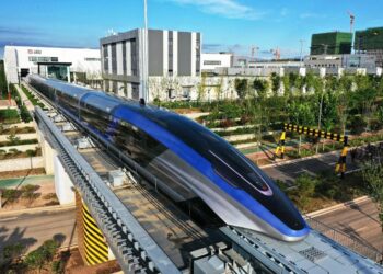 China’s Maglev train shatters its own speed record, gliding above the tracks