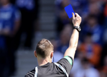 What is the blue card that will be trialed in football?