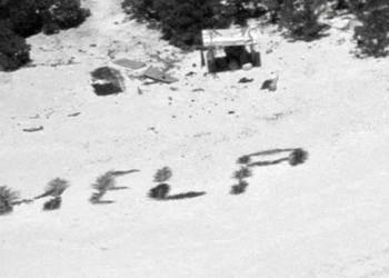 Cast Away: Stranded sailors rescued from tiny Pacific island after making ‘HELP’ sign with palm tree leaves