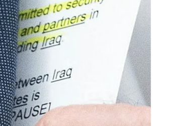 Joe Biden caught using cheat sheet with scripted comments in meeting with Iraqi PM