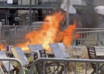 Man sets himself on fire outside the court where Trump trial was underway