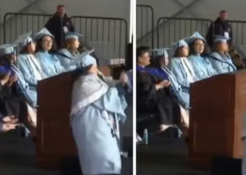 Watch: Columbia University student rips diploma during graduation ceremony