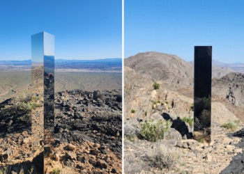 Mysterious monolith reappears: Mirrored structure found in desert near Las Vegas