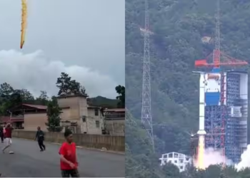 Watch: Residents in Chinese neighborhood forced to flee as space rocket explodes in residential area
