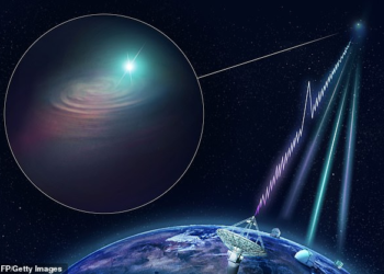 Scientists are searching for the source of a deep-space radio signal that flashes for an hour 