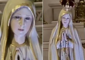 Watch: Virgin Mary statue allegedly "blinks" at worshippers in Ohio church