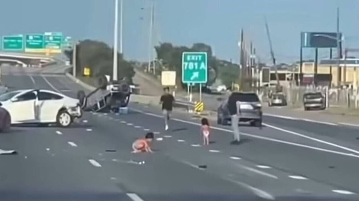 Watch: Two toddlers in diapers survive after being thrown from car on ...