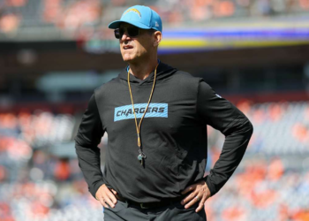 Los Angeles Chargers head coach briefly left Sunday’s game- What happened to Jim Harbaugh during the game?