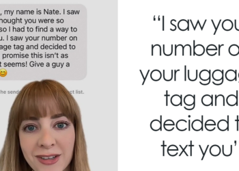 Texas woman receives “creepiest” text at airport after man spotted her phone number on luggage tag
