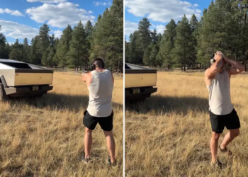 Watch: Adult film star Dante Colle shoots his Tesla Cybertruck with bullets to test its bulletproof claims. Here’s what happened