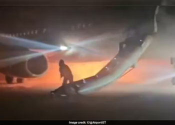 Watch: Passengers flee as plane catches fire during landing at Antalya Airport