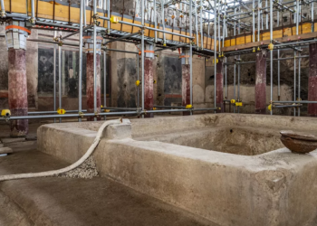 Lavish private bathhouse unearthed in Pompeii hailed as ‘once-in-a-century’ discovery