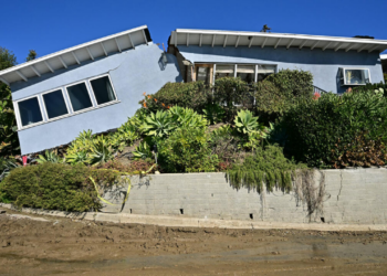 LA wildfires: House survives flames, only to be split in half by landslide