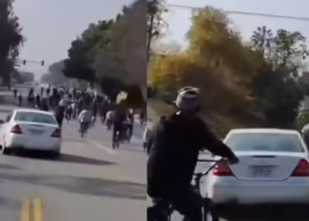 Watch: Las Vegas car nearly hits 100 cyclists, sparks concerns of New Orleans-style attack