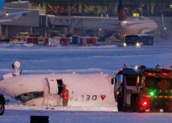 Watch: Shocking videos from inside Delta Air Lines plane after crash landing at Toronto airport