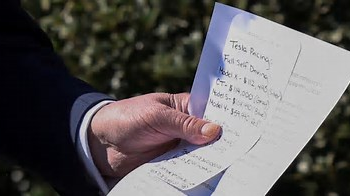 ‘$299/month for a Tesla?’ Trump’s notes spark buzz at event