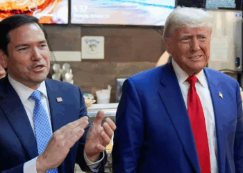 US President Donald Trump with Secretary of State Marco Rubio. (Image: file photo/AP)