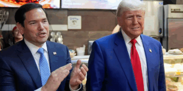 US President Donald Trump with Secretary of State Marco Rubio. (Image: file photo/AP)