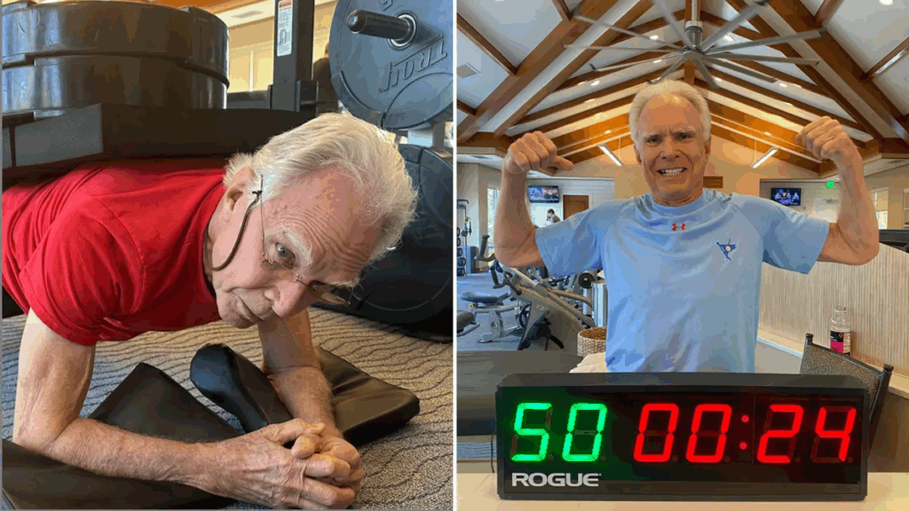 Bob Schwartz, nicknamed "The Plankster," A Florida Man, Sets Plank Record, Redefining Senior Fitness