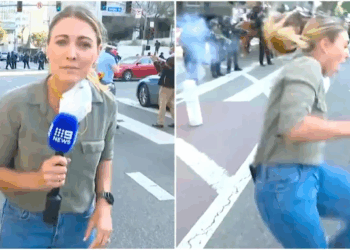 Watch: Australian journalist shot at by rubber bullet while covering Los Angeles protests