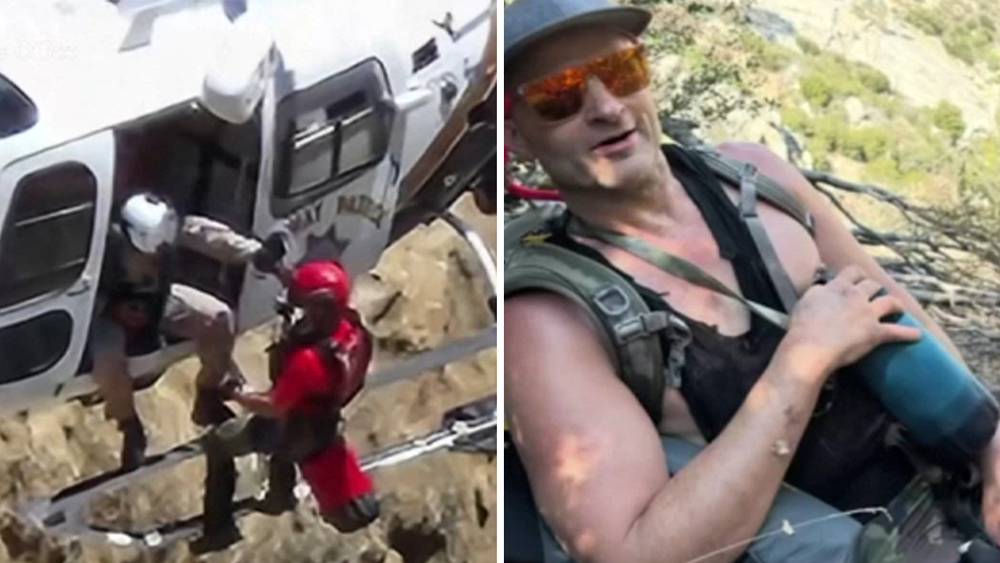 California man trapped behind waterfall for 2 days rescued in helicopter operation