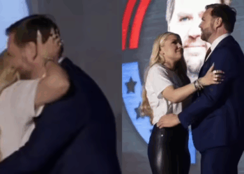 See Similarities Of Husband in JD: Erika Kirk’s Mushy Hug with Vance Sparks Buzz