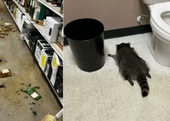 Watch: Raccoon Breaks Into Virginia Liquor Store, Drinks Alcohol, And Passes Out In Bathroom