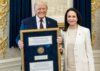 Donald Trump Accepts Nobel Peace Prize Medal From Venezuela’s Maria Corina Machado