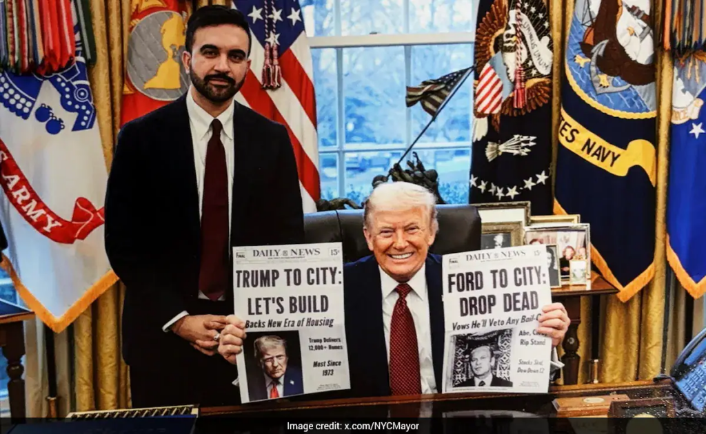 Zohran Mamdani Presents Trump With Mock New York Daily News Front Page To Push $21 Billion Housing Plan