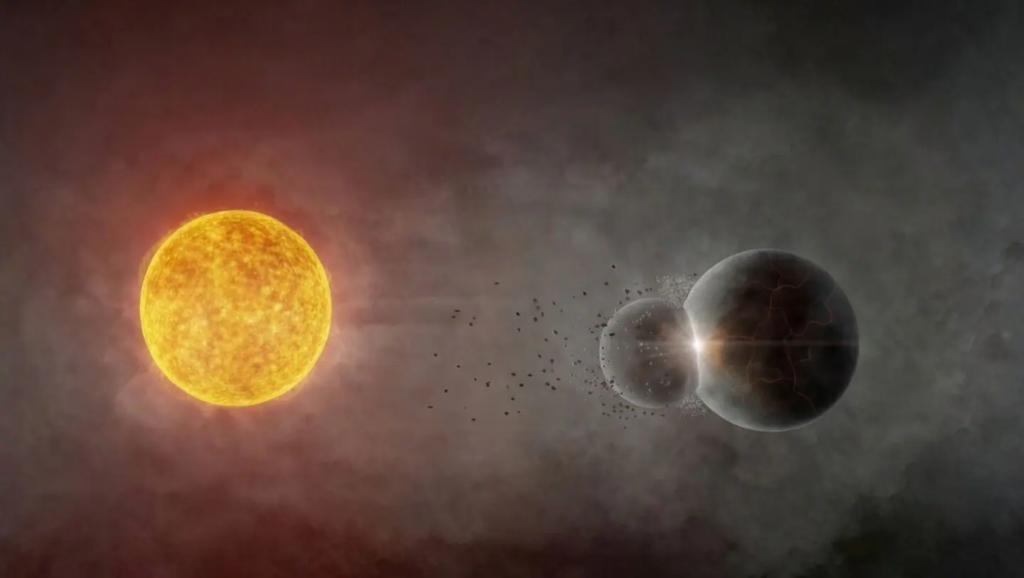 Scientists Observe Rare Planetary Collision Near Gaia20ehk, Offering Clues to Earth–Moon Origins