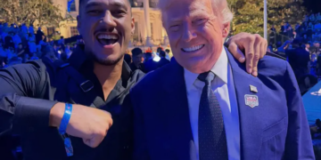 Australian Boxer Jai Opetaia Put His Hand on Trump's Shoulder, Adding Fuel to Speculations About President's Suit