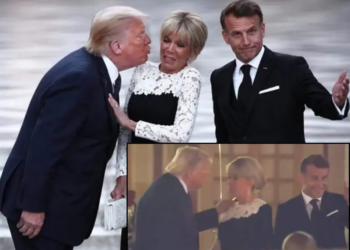 Fact Check: Viral Photo of Trump Appearing To Kiss Brigitte Macron is AI-Generated